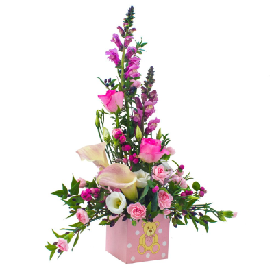 Baby Girl Arrangement | Buttercups & Daisies Florist Birmingham - Baby Girl Arrangement, handcrafted by our Birmingham florist.