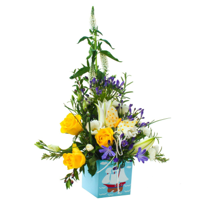Baby Boy Arrangement | Buttercups & Daisies Florist Birmingham - Baby Boy Arrangement, handcrafted by our Birmingham florist.