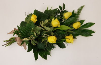 Simple Rose Sheaf | Buttercups & Daisies Florist Birmingham - Simple Rose Sheaf, funeral tribute from our Birmingham florist.