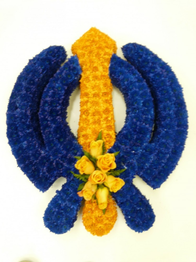 Khanda Funeral Tribute | Buttercups & Daisies Florist Birmingham - Khanda Funeral Tribute by Buttercups & Daisies Florists Birmingham