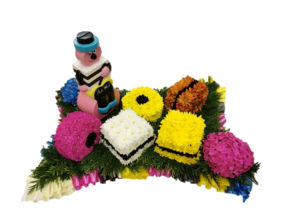 Bertie Bassett Allsorts Floral Tribute | Buttercups & Daisies Florist Birmingham - Bertie Bassett Allsorts Floral Tribute by Buttercups & Daisies