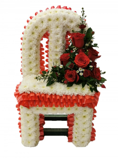 Vacant Chair | Buttercups & Daisies Florist Birmingham - Vacant chair funeral tribute, buttercups and daisies delivery