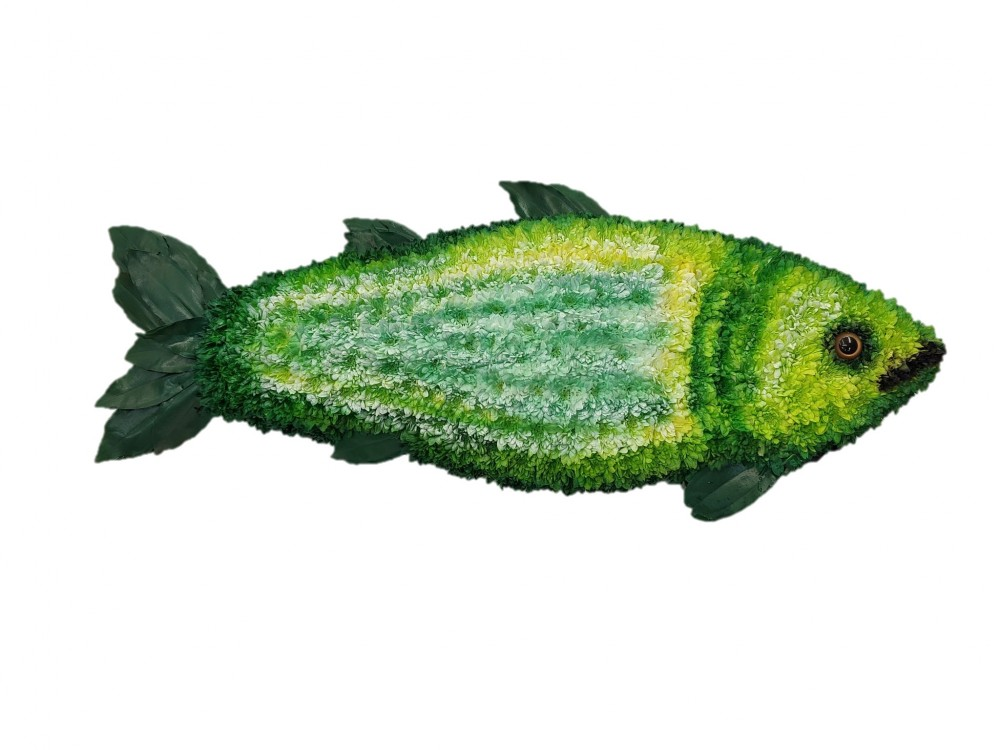 Fish-Shaped Funeral Flower Tribute Product Image