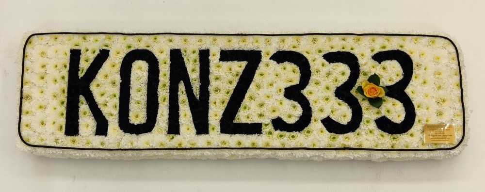 Number Plate Funeral tribute Product Image