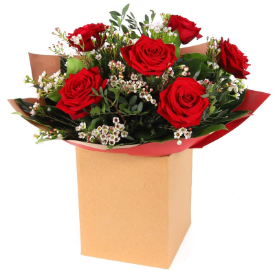 Six Roses of Romance | Buttercups & Daisies Florist Birmingham - Six Roses of Romance, handcrafted by our Birmingham florist.