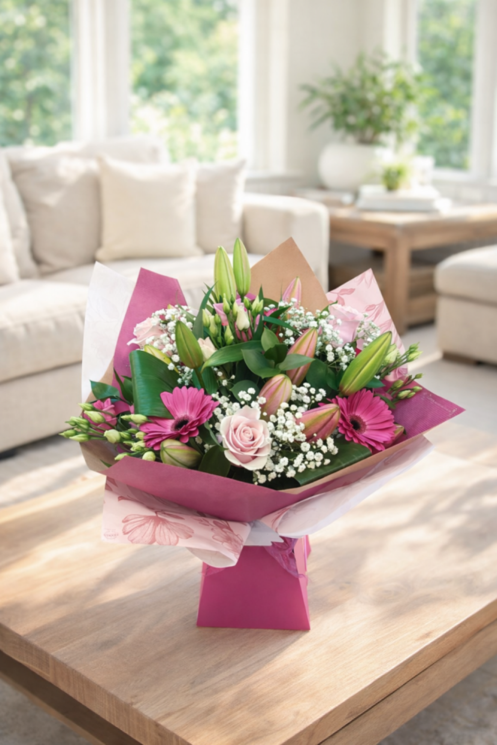 Blushing Elegance Hand-Tied Bouquet Product Image