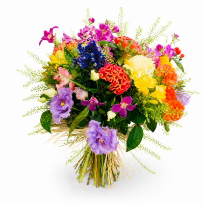 Vibrant Wildflower Hand-Tied Bouquet | Buttercups & Daisies Florist Birmingham - Vibrant Wildflower Hand-Tied, handcrafted by our Birmingham florist.