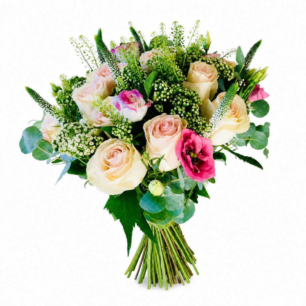 Blush Rose & Pink Lisianthus Bouquet Product Image