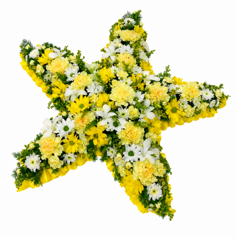 Yellow & White Floral Star Tribute Product Image