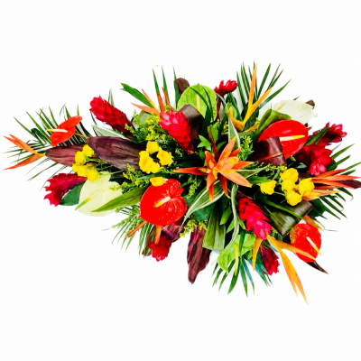 Tropical Anthurium Casket Spray | Buttercups & Daisies Florist Birmingham - Tropical anthurium casket spray made by a Birmingham florist.