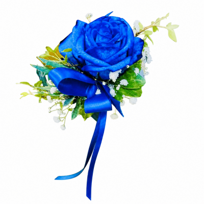 Royal Blue Rose Wrist Corsage | Buttercups & Daisies Florist Birmingham - Royal blue rose wrist corsage handmade in Birmingham.