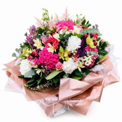 Luxury Pink Orchid Hand-Tied Bouquet | Buttercups & Daisies Florist Birmingham - Luxury pink orchid hand-tied bouquet from a Birmingham florist.