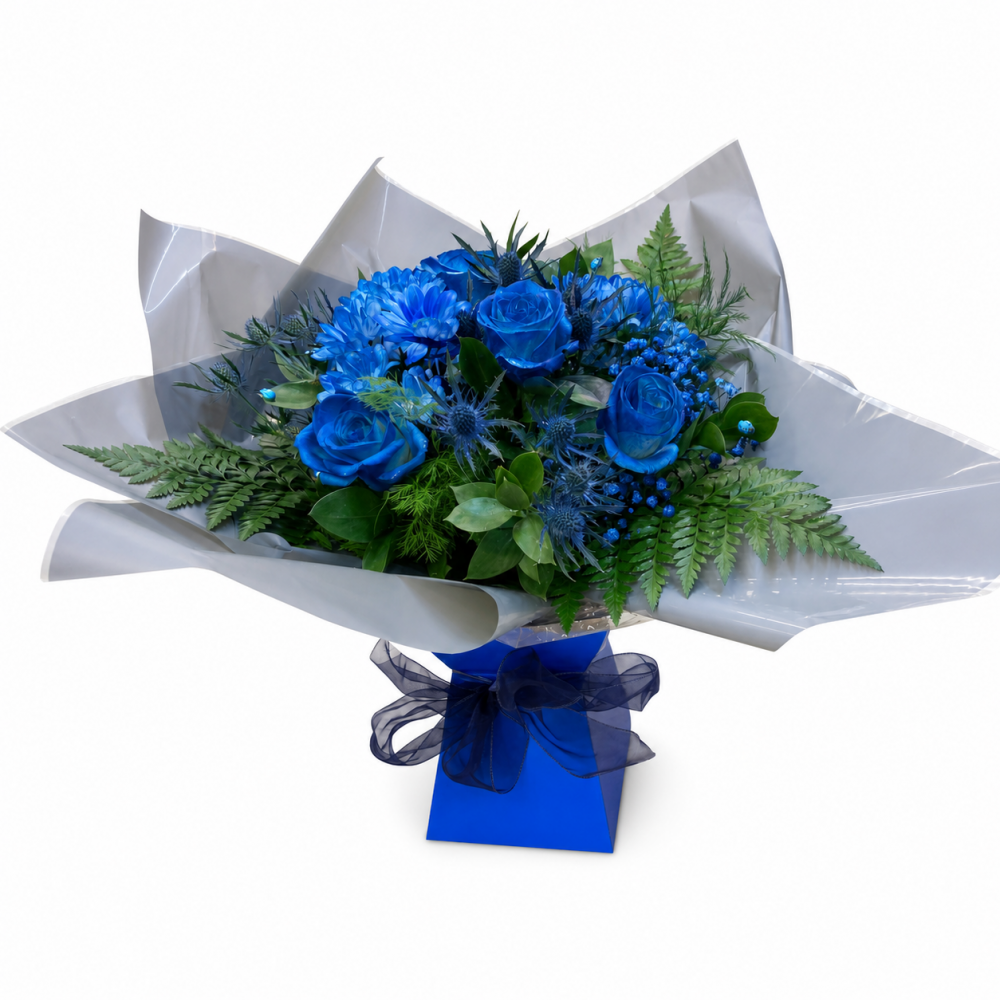 Royal Blue Rose Presentation Bouquet Product Image