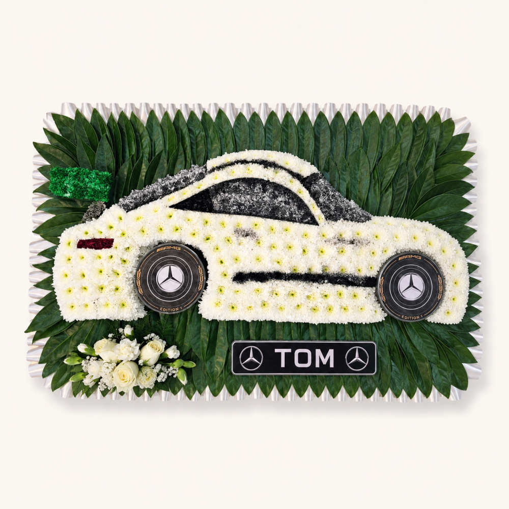 Mercedes Car Funeral Flower Tribute Product Image