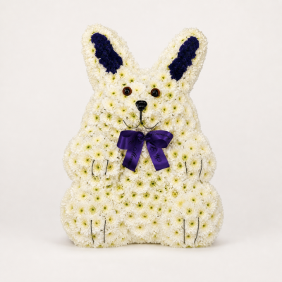 Floral Bunny Tribute | Buttercups & Daisies Florist Birmingham - Floral Bunny Tribute, handcrafted funeral flowers in Birmingham.