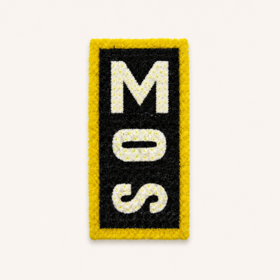 MOS Personalised Lettering Tribute | Buttercups & Daisies Florist Birmingham - Black, yellow and white MOS personalised funeral lettering tribute