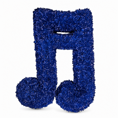 Musical Note Tribute | Buttercups & Daisies Florist Birmingham - Blue musical note funeral flower tribute made in Birmingham.